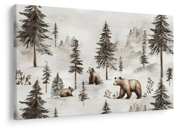 Kép - Erdő medvékkel (90x60 cm)