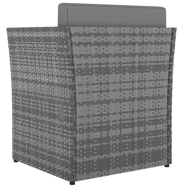 Antracitszürke kerti polyrattan szék zsámollyal