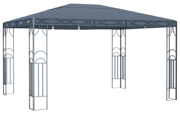 Antracitszürke pavilon LED fényfüzérrel 400 x 300 cm