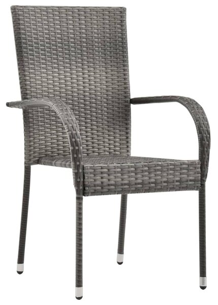 7 részes szürke polyrattan kerti étkezőgarnitúra