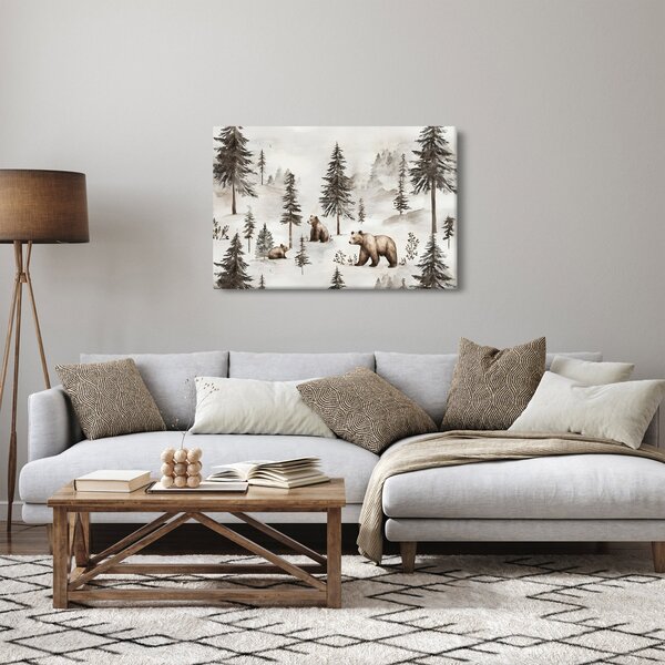 Kép - Erdő medvékkel (90x60 cm)