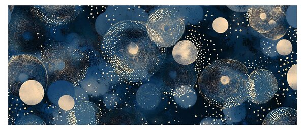 Kép - Kék-arany gyűrűk (120x50 cm)