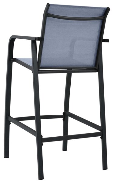 4 db szürke textilén kerti bárszék