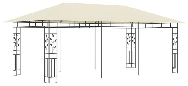 Krémszínű pavilon szúnyoghálóval 6 x 3 x 2,73 m