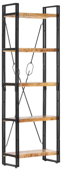 5 szintes tömör mangófa könyvespolc 60 x 30 x 180 cm