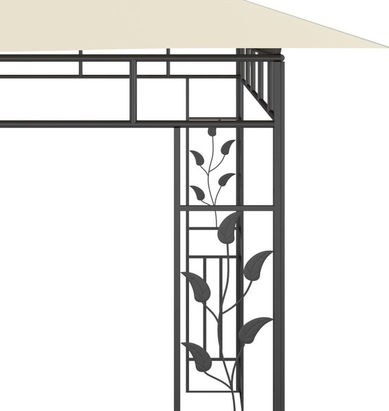 Krémszínű pavilon szúnyoghálóval 6 x 3 x 2,73 m