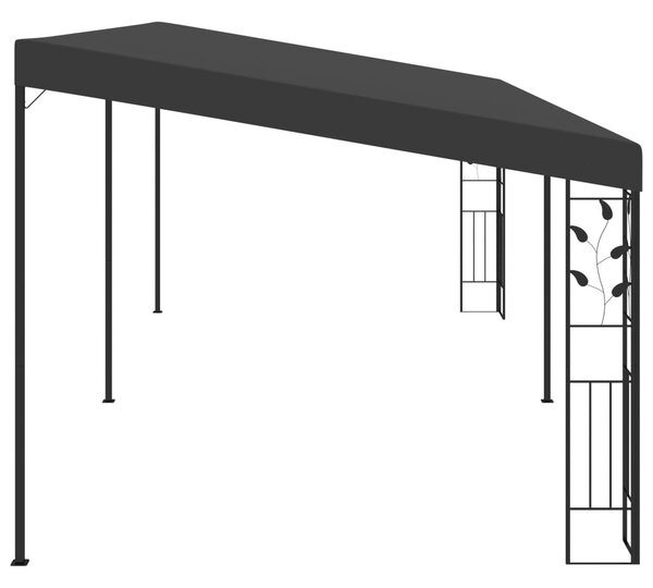 Antracitszürke falra szerelhető pavilon 6 x 3 x 2,5 m