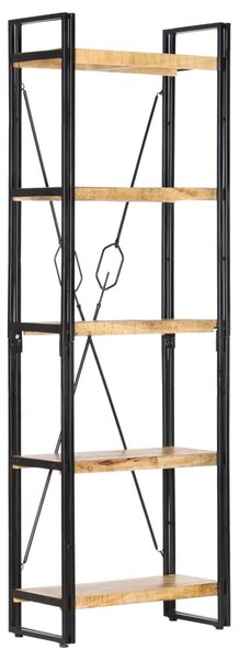 5 szintes tömör mangófa könyvespolc 60 x 30 x 180 cm