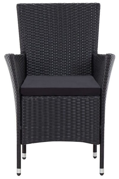 9 részes fekete polyrattan kültéri étkezőgarnitúra