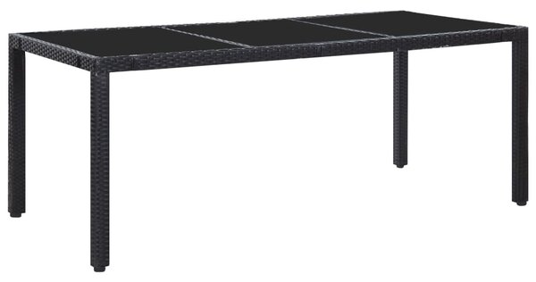 9 részes fekete polyrattan kültéri étkezőgarnitúra