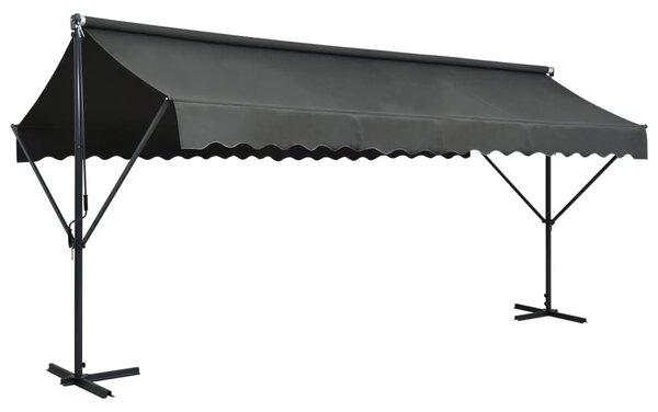 Antracitszürke szabadon álló napellenző 500 x 300 cm