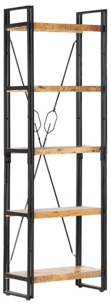 5 szintes tömör mangófa könyvespolc 60 x 30 x 180 cm