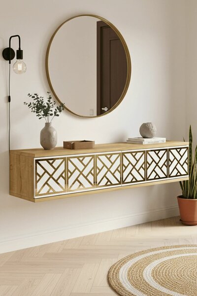 Hanah Home Dresser Sapphire Oak White Gold Arex 120 - Sapphire Oak, White, Gold