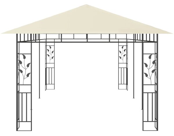 Krémszínű pavilon szúnyoghálóval 6 x 3 x 2,73 m