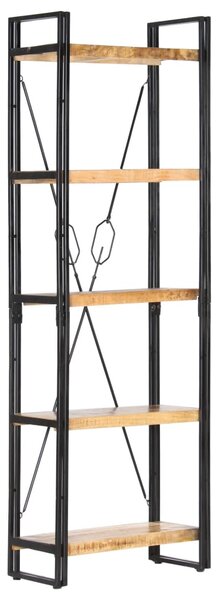 5 szintes tömör mangófa könyvespolc 60 x 30 x 180 cm