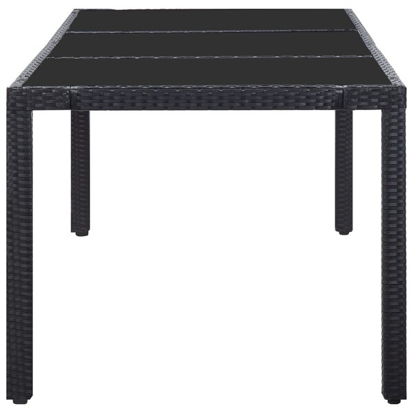 9 részes fekete polyrattan kültéri étkezőgarnitúra