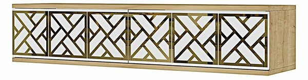 Hanah Home Dresser Sapphire Oak White Gold Arex 120 - Sapphire Oak, White, Gold