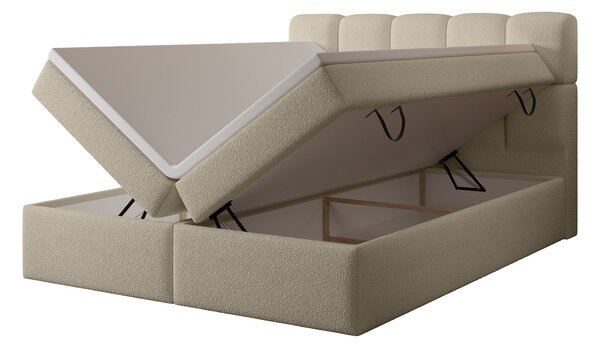 MASSIMO kárpitozott boxspring ágy 120x200 - bézs