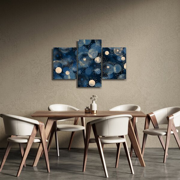 Kép - Kék-arany gyűrűk (90x60 cm)
