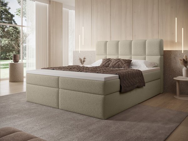 MASSIMO kárpitozott boxspring ágy 120x200 - bézs