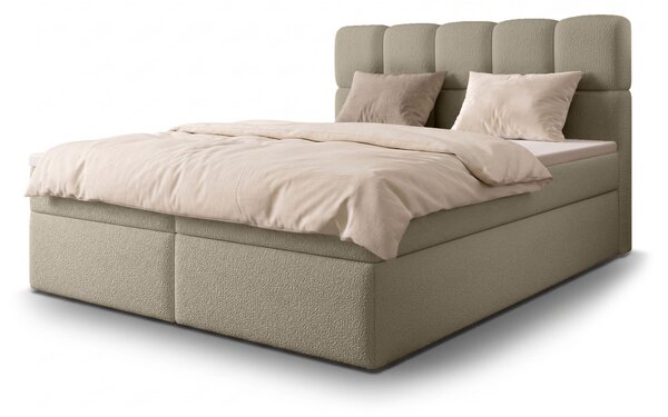MASSIMO kárpitozott boxspring ágy 120x200 - bézs