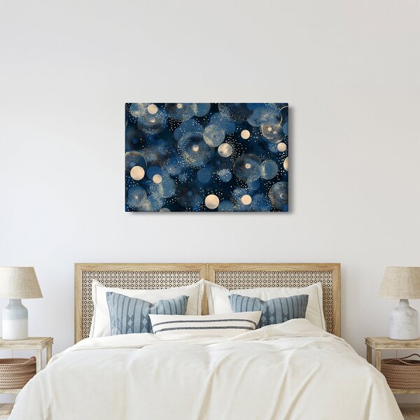 Kép - Kék-arany gyűrűk (90x60 cm)