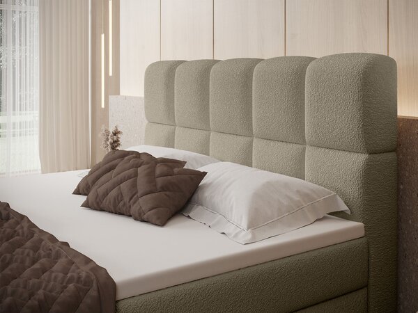 MASSIMO kárpitozott boxspring ágy 120x200 - bézs