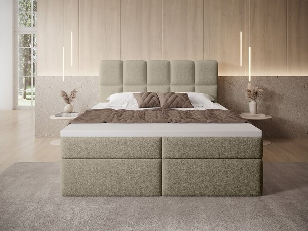 MASSIMO kárpitozott boxspring ágy 120x200 - bézs