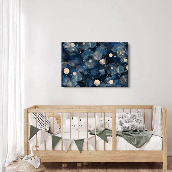 Kép - Kék-arany gyűrűk (90x60 cm)