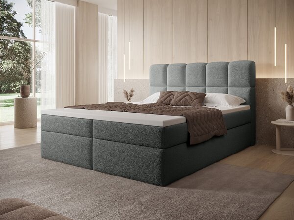 MASSIMO kárpitozott boxspring ágy 120x200 - szürke