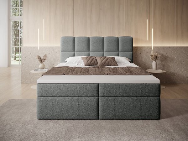 MASSIMO kárpitozott boxspring ágy 120x200 - szürke