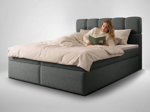 MASSIMO kárpitozott boxspring ágy 120x200 - szürke