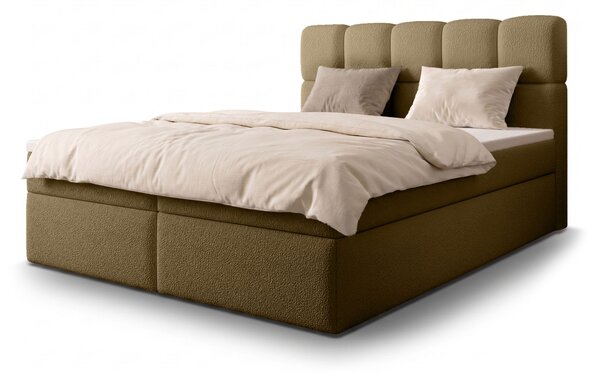 MASSIMO kárpitozott boxspring ágy 120x200 - barna
