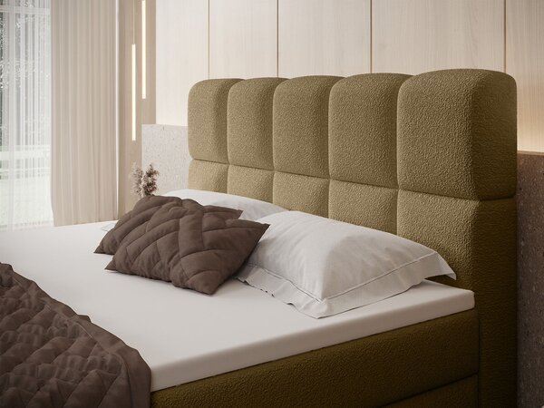 MASSIMO kárpitozott boxspring ágy 120x200 - barna
