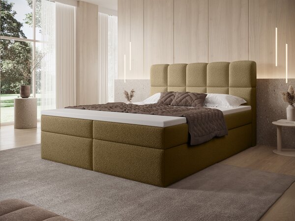 MASSIMO kárpitozott boxspring ágy 120x200 - barna