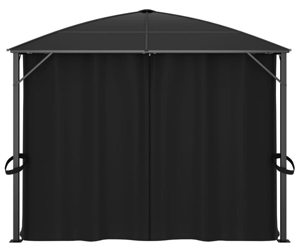Antracitszürke pavilon függönyökkel 400 x 300 x 265 cm