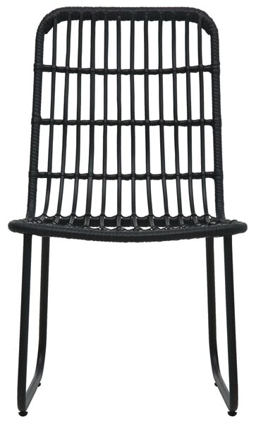 2 db fekete polyrattan kerti szék