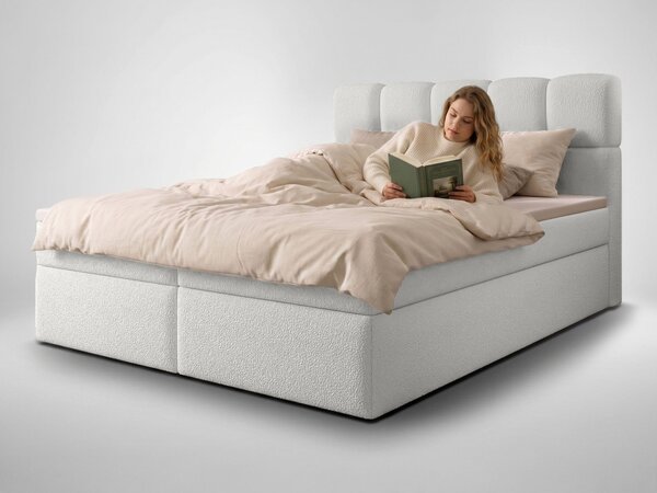 MASSIMO kárpitozott boxspring ágy 120x200 - fehér