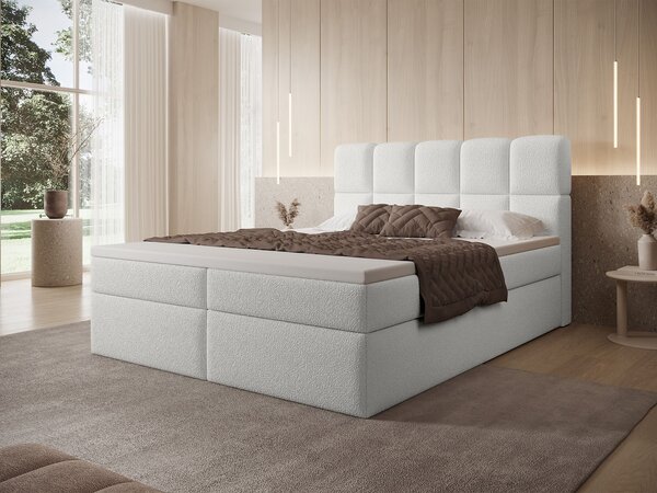 MASSIMO kárpitozott boxspring ágy 120x200 - fehér