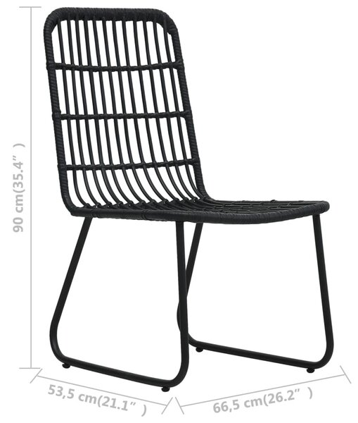 3-darabos fekete polyrattan bisztrószett