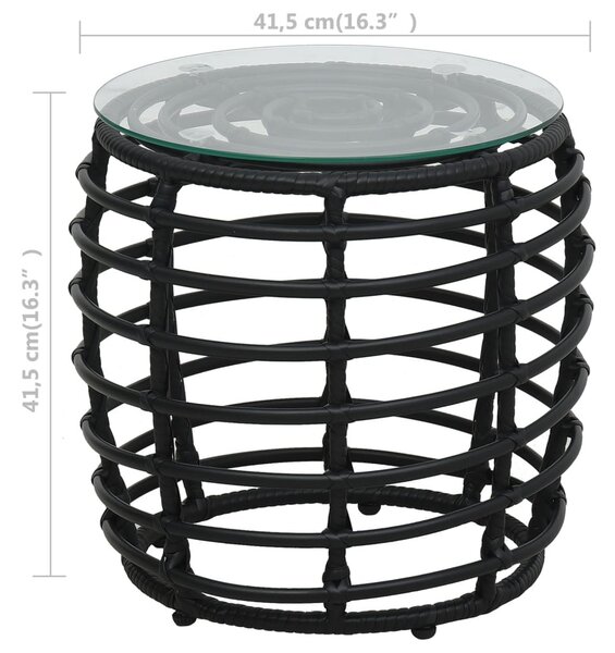 3-darabos fekete polyrattan bisztrószett