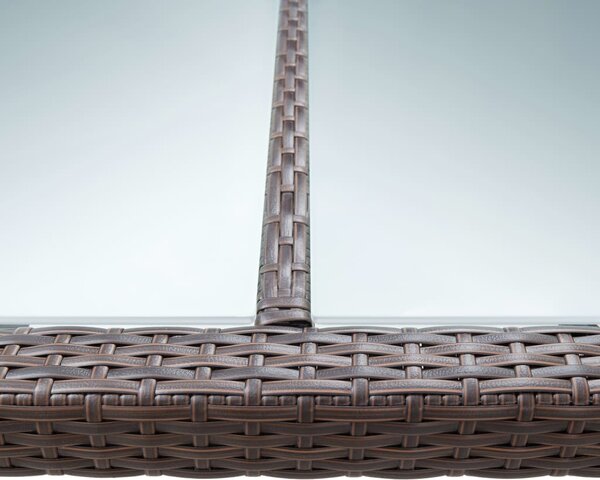 Barna polyrattan kültéri étkezőasztal 200 x 150 x 74 cm
