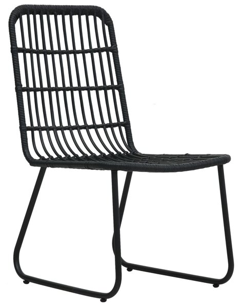 2 db fekete polyrattan kerti szék