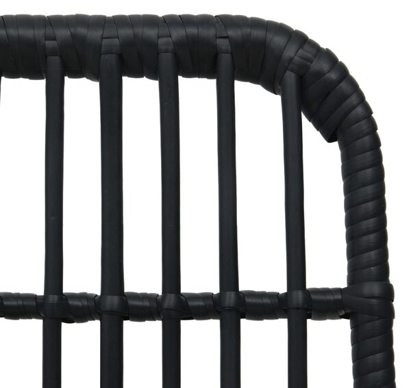 3-darabos fekete polyrattan bisztrószett
