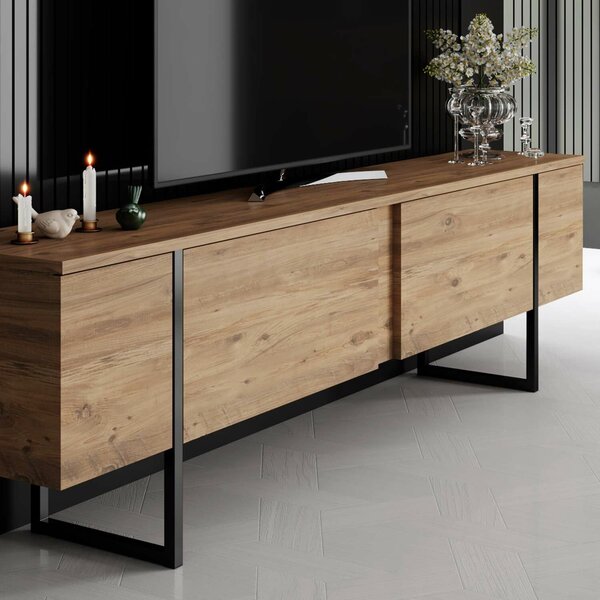 Hanah Home TV állvány Atlantic Pine Black Luxe - Atlantic Pine, Black