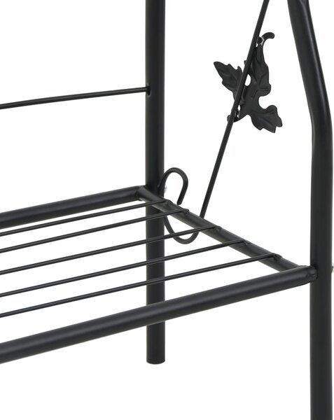 VidaXL háromszintes fekete vas virágtartó állvány 52 x 28 x 128 cm