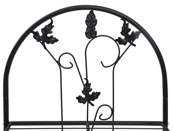 VidaXL háromszintes fekete vas virágtartó állvány 52 x 28 x 128 cm