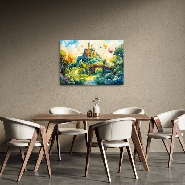 Üveg kép - Mesebeli kastély (70x50 cm)