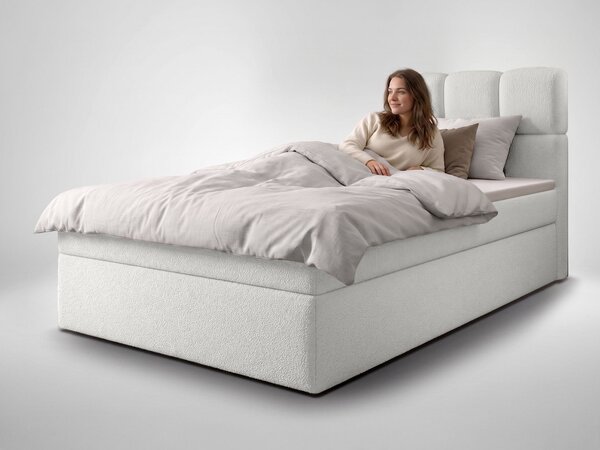 MASSIMO kárpitozott boxspring ágy 90x200 - fehér