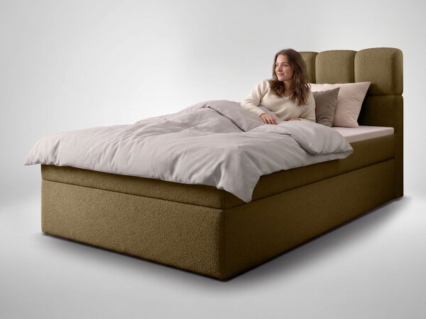 MASSIMO kárpitozott boxspring ágy 90x200 - barna